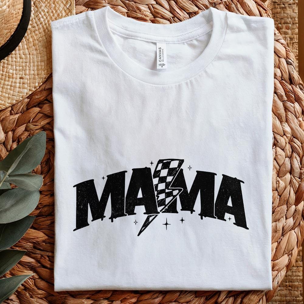 Retro Checkered Mama PNG, Mom Life Sublimation Design - 300 DPI Design