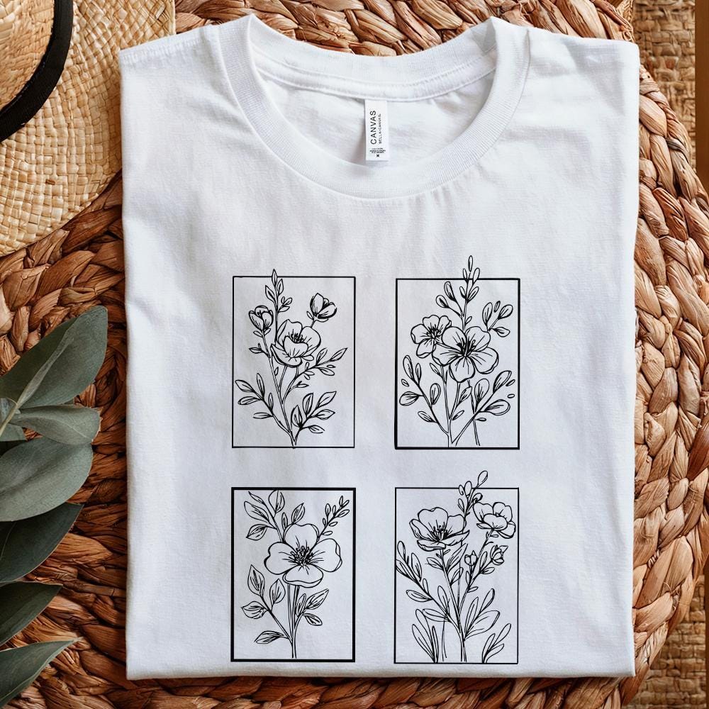Floral PNG Digital Download, Flowers png - 300 DPI Design for T-Shirt
