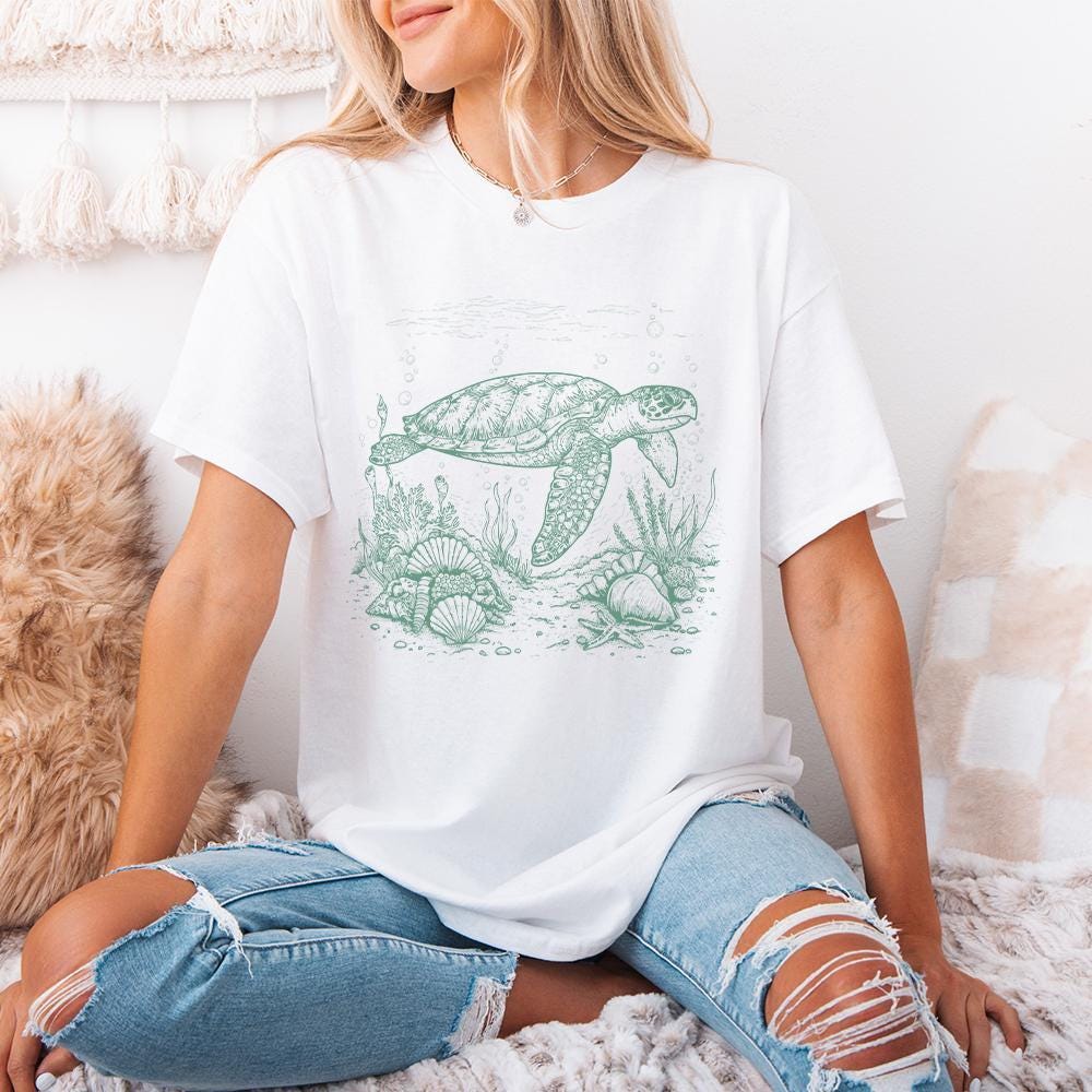 Sea Turtle PNG, Sublimation Download - 300 DPI Design for T-Shirt
