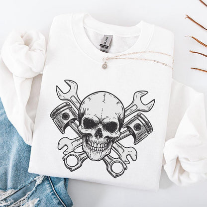 Mechanic Skull png, Piston png - 300 DPI Design for T-Shirt