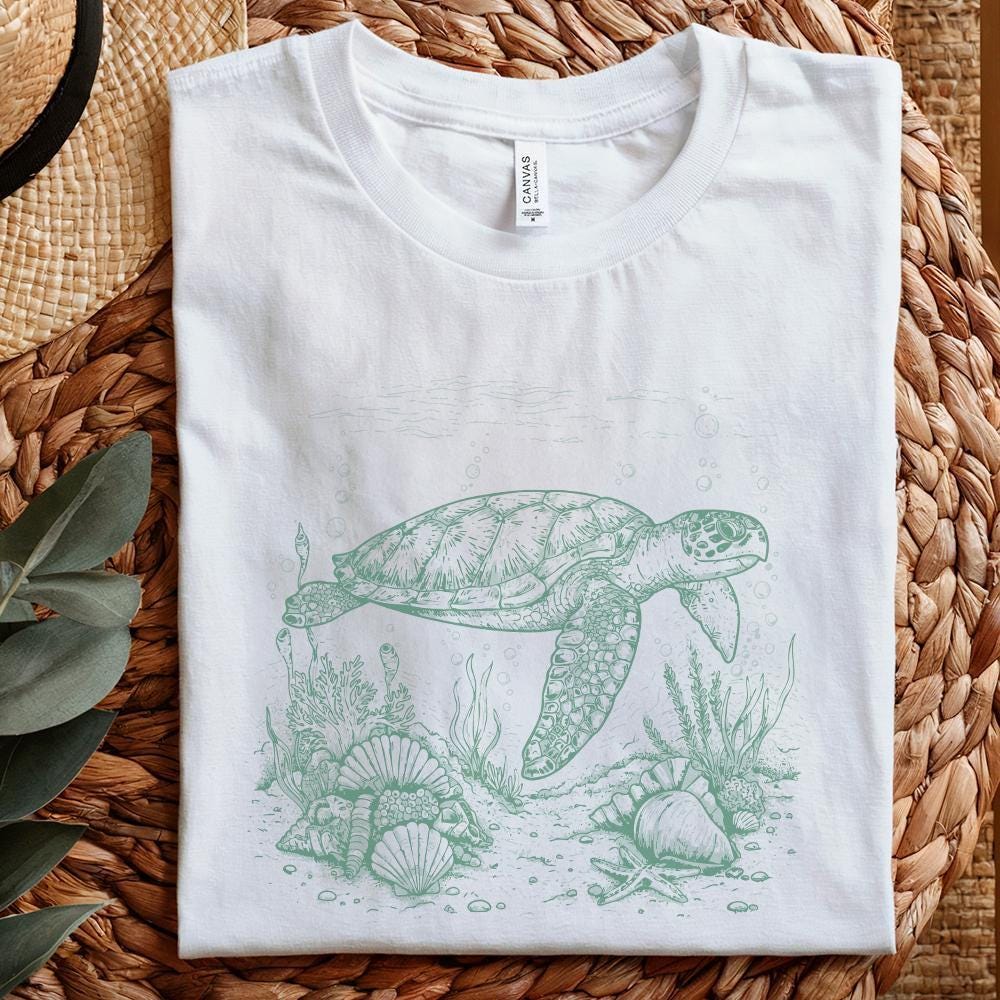 Sea Turtle PNG, Sublimation Download - 300 DPI Design for T-Shirt