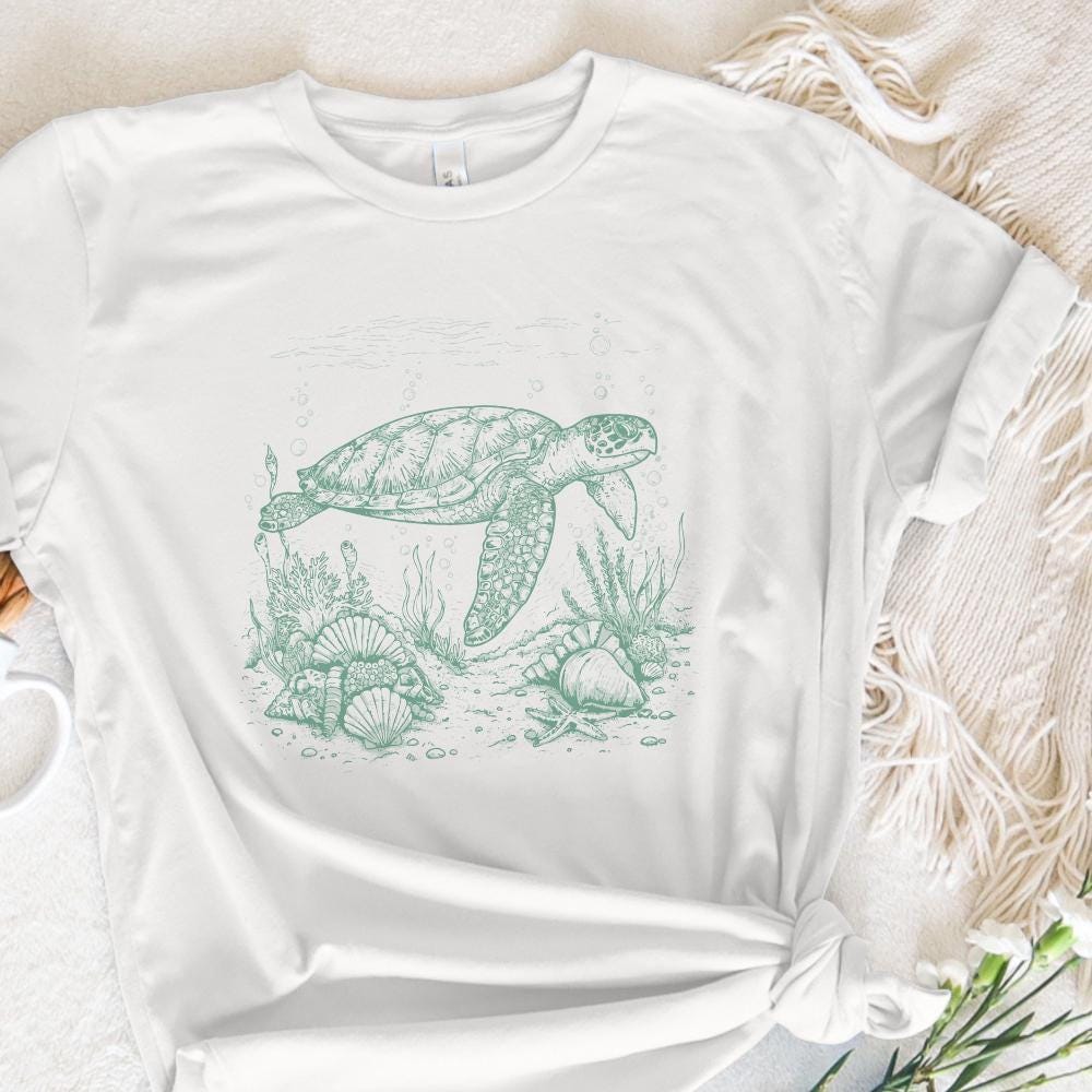 Sea Turtle PNG, Sublimation Download - 300 DPI Design for T-Shirt