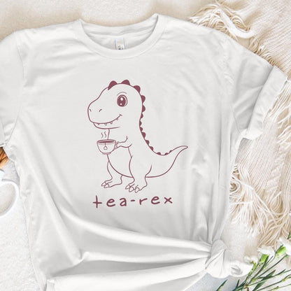 Tea Rex Dinosaur Pun PNG - Funny T-Rex Clipart for Tea Lovers, Crafting