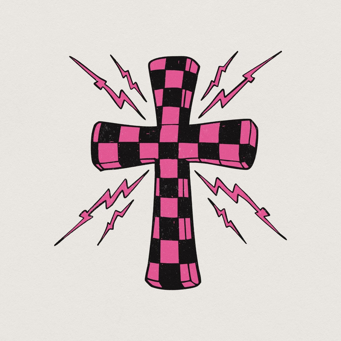 Checkered Cross Png, Cross Sublimation Design - 300 DPI Design for T-Shirt