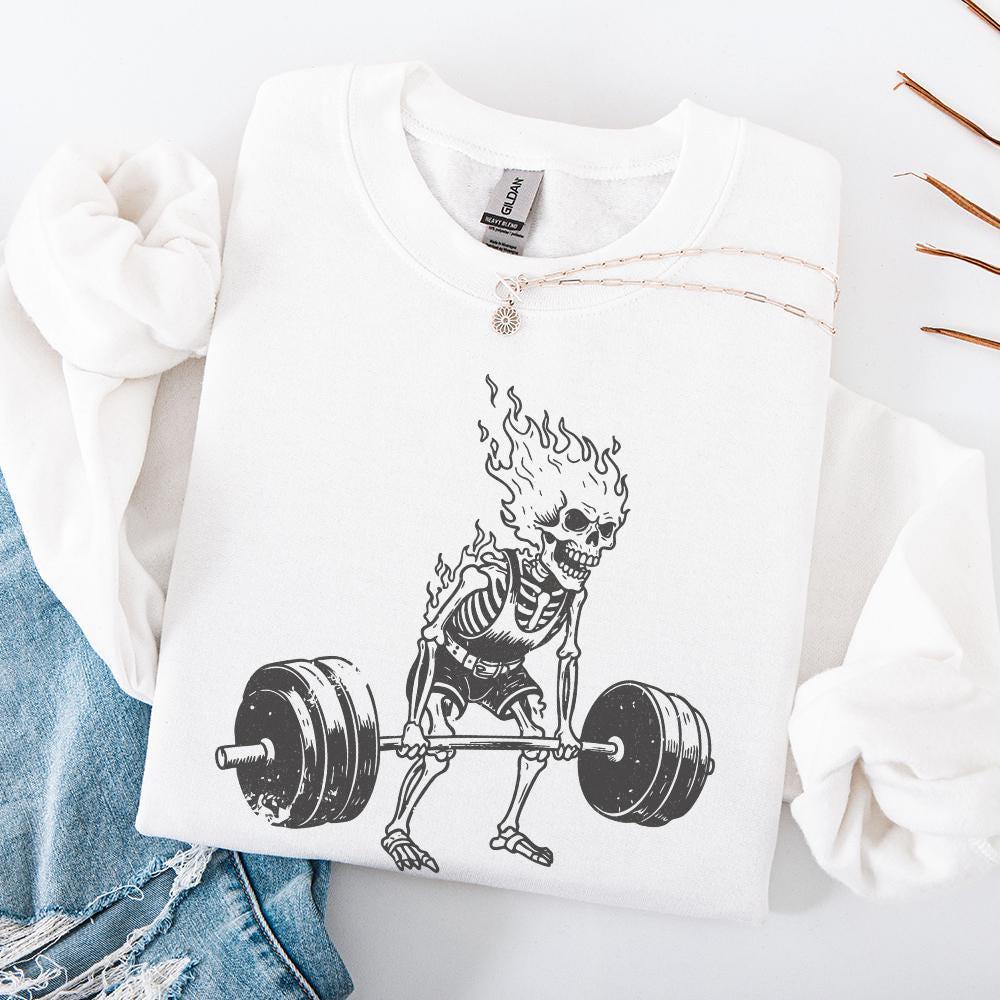 Skeleton Deadlift png, Gym Workout PNG - 300 DPI Design for T-Shirt