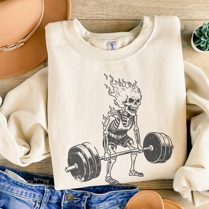 Skeleton Deadlift png, Gym Workout PNG - 300 DPI Design for T-Shirt