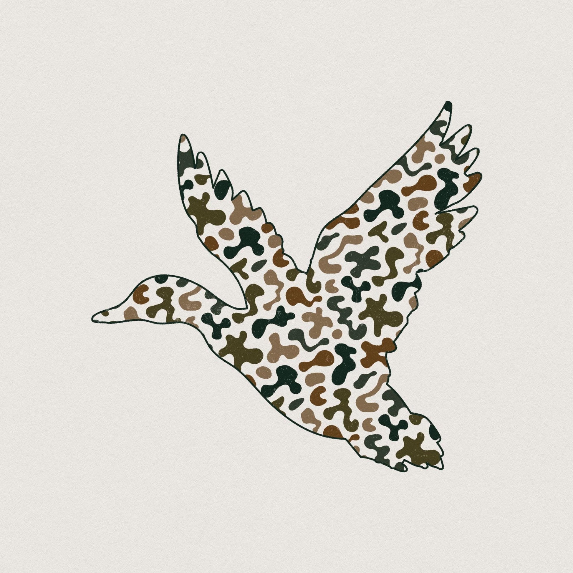 Camo Flying Mallard Duck png, Duck Hunting Sublimation - 300 DPI Design