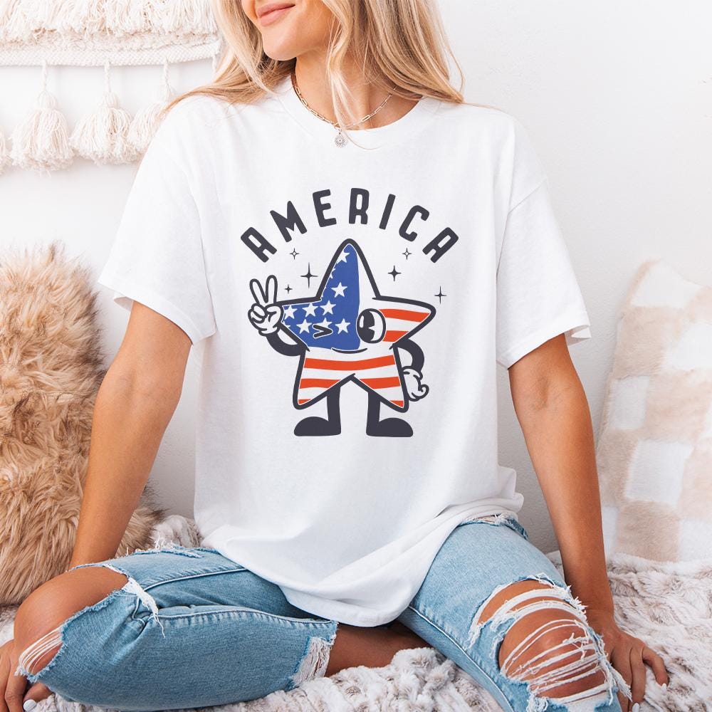 Retro America PNG, 4th of July PNG - 300 DPI Design for T-Shirt