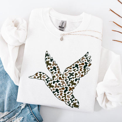 Camo Flying Mallard Duck png, Duck Hunting Sublimation - 300 DPI Design