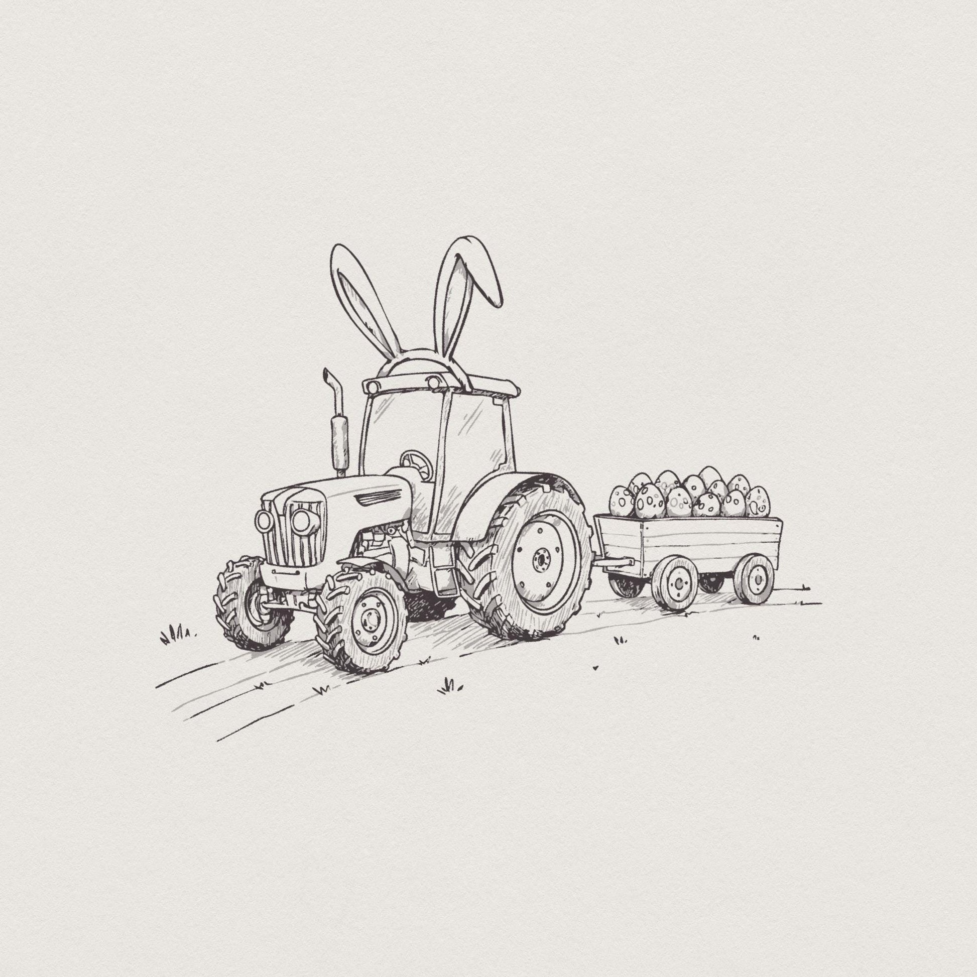 Farm Tractor Sublimation, Easter Tractor PNG - 300 DPI Design for T-Shirt