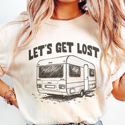Let's Get Lost png, Mountain Adventure PNG - 300 DPI Design for T-Shirt