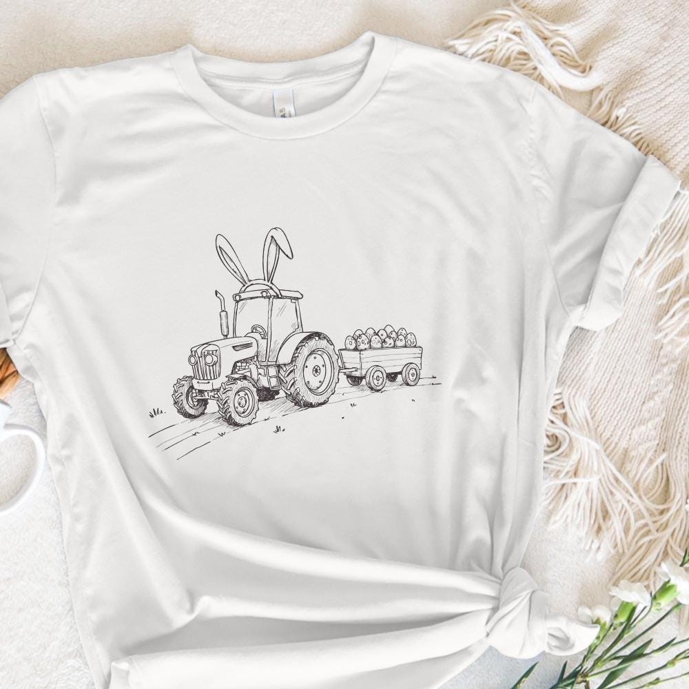 Farm Tractor Sublimation, Easter Tractor PNG - 300 DPI Design for T-Shirt