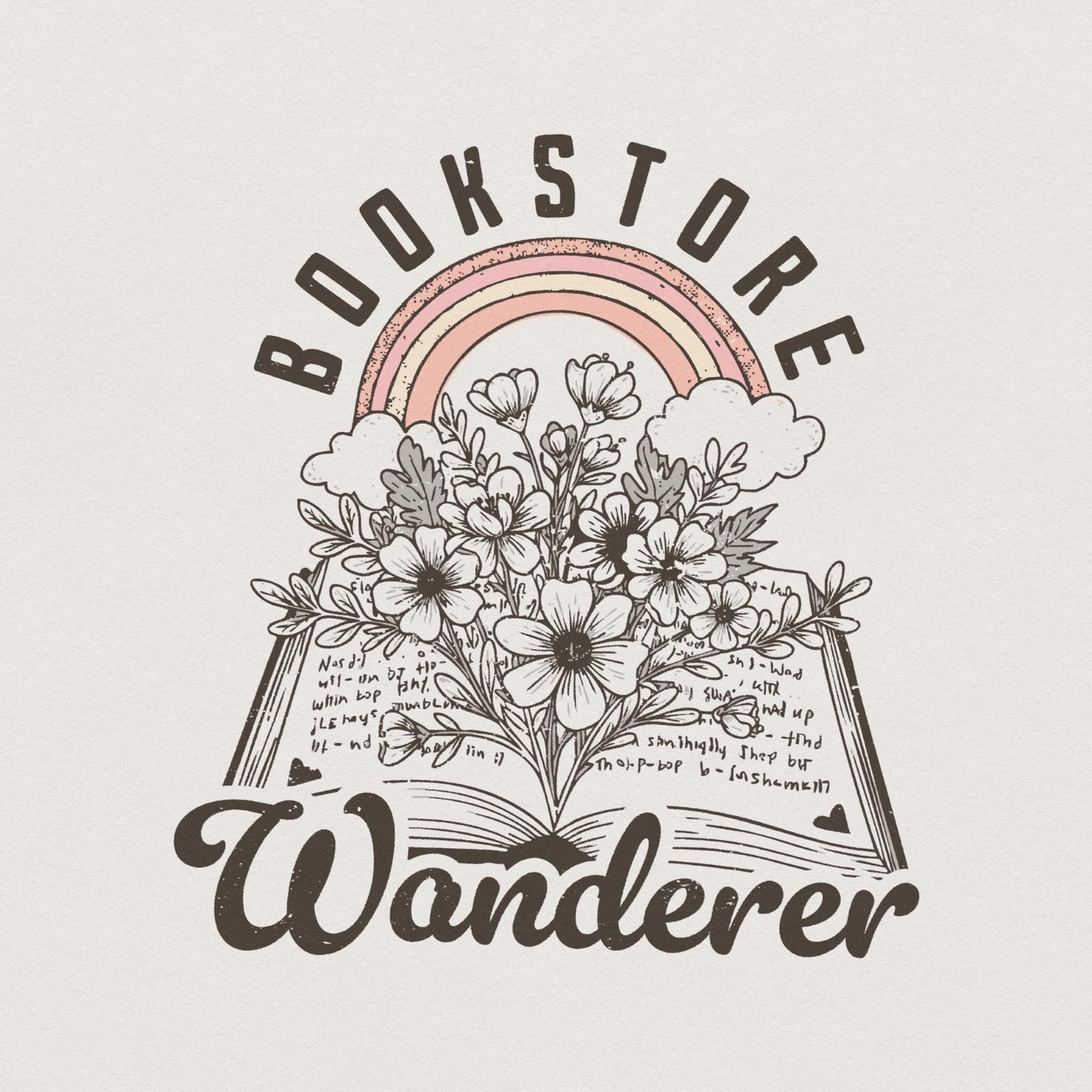Bookstore Wanderer PNG, Cute Trendy Bookish Artsy Design - 300 DPI Design