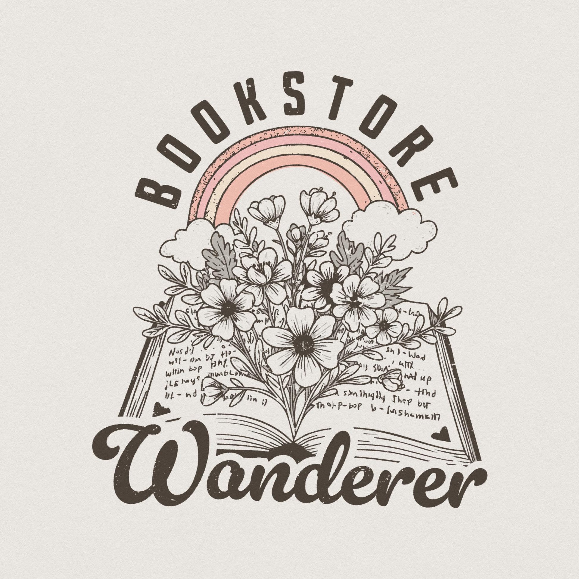 Bookstore Wanderer PNG, Cute Trendy Bookish Artsy Design - 300 DPI Design