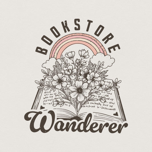 Bookstore Wanderer PNG, Cute Trendy Bookish Artsy Design - 300 DPI Design