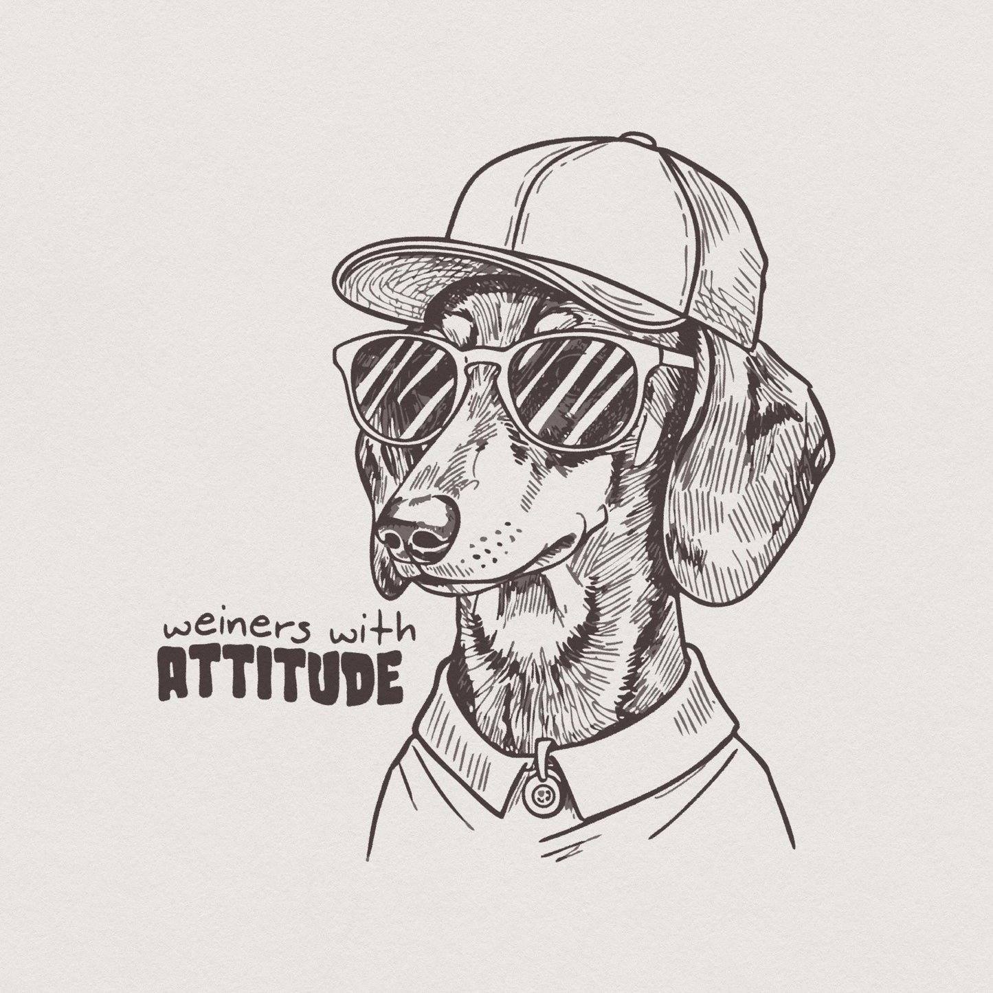 Dachshund PNG, Funny Weiner Dog - 300 DPI Design for T-Shirt