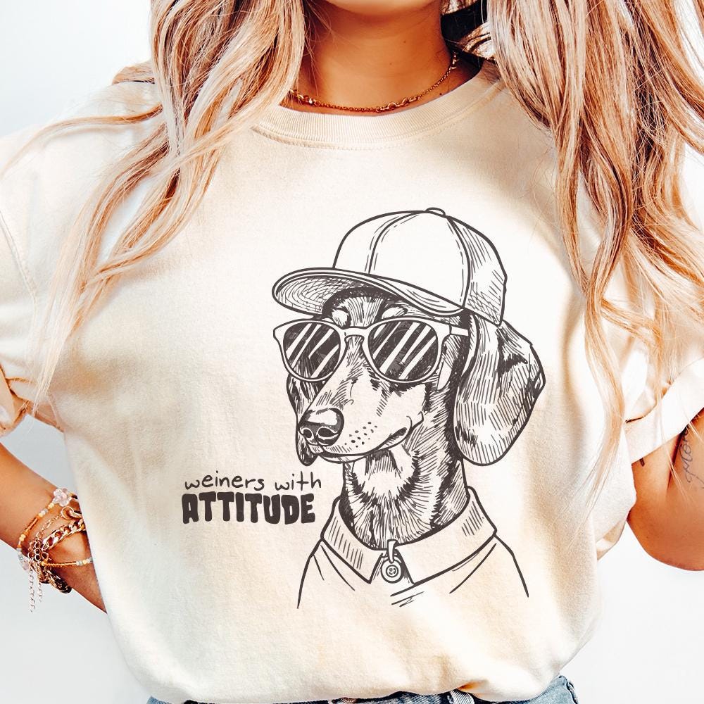 Dachshund PNG, Funny Weiner Dog - 300 DPI Design for T-Shirt