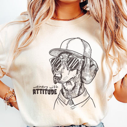 Dachshund PNG, Funny Weiner Dog - 300 DPI Design for T-Shirt