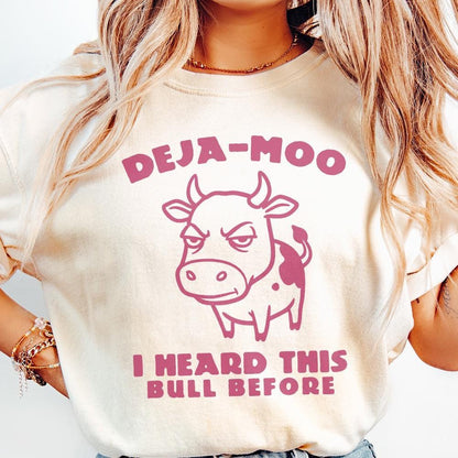 Deja Moo Funny Cow Design PNG, Western Shirt Png - 300 DPI Design for