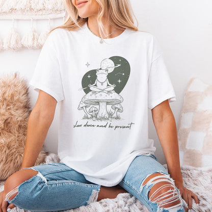 Trendy Artsy Frog Mushroom Design, Cute Frog png - 300 DPI Design for