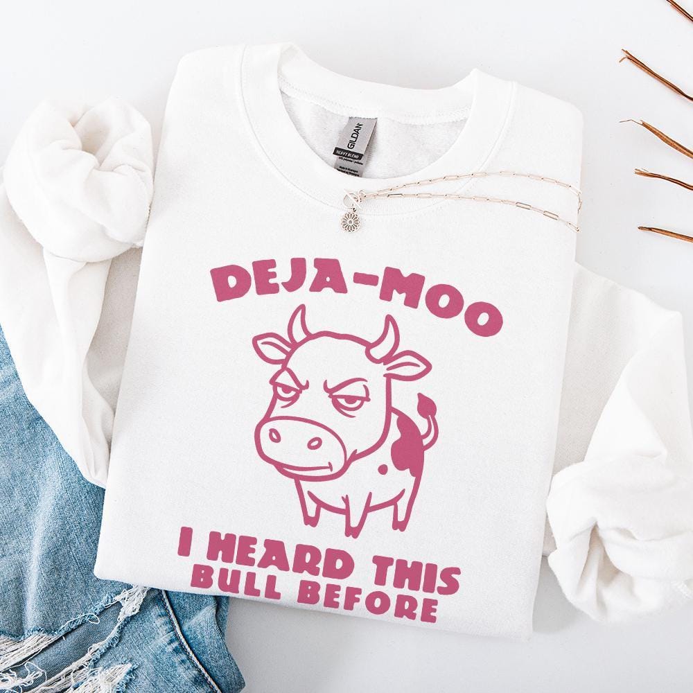 Deja Moo Funny Cow Design PNG, Western Shirt Png - 300 DPI Design for