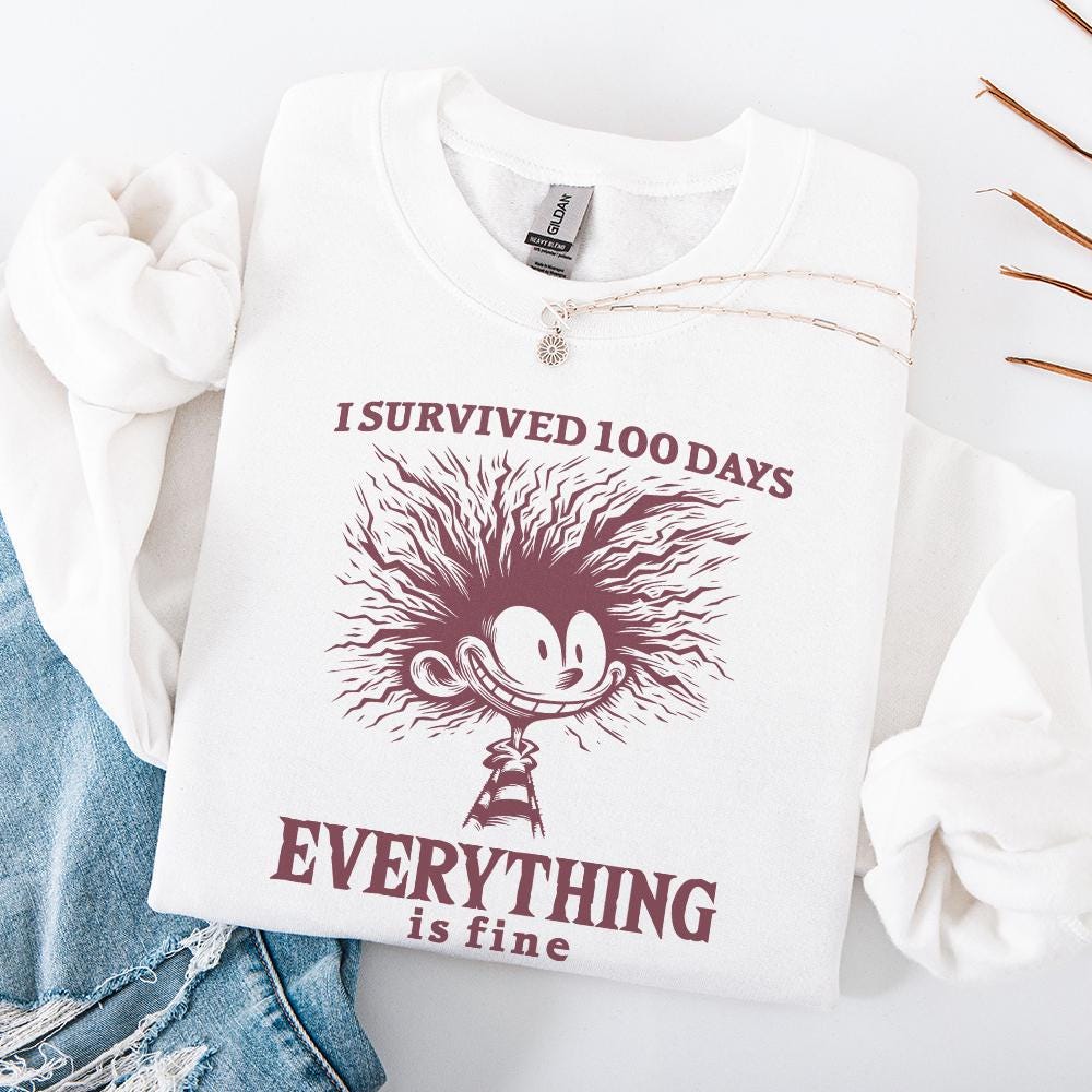 I Survived 100 Days Of School PNG, 100th Day Cartoon School Design - 300