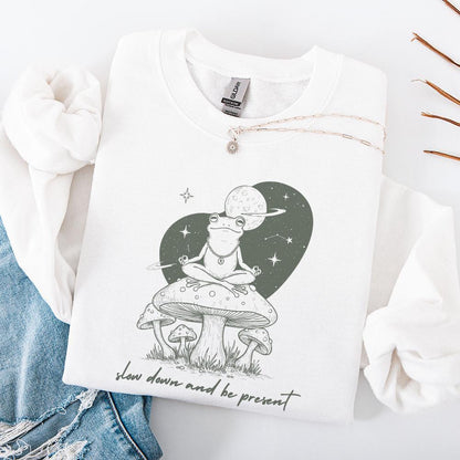 Trendy Artsy Frog Mushroom Design, Cute Frog png - 300 DPI Design for