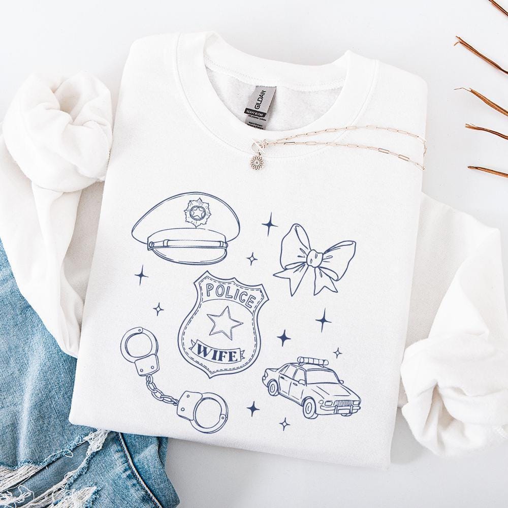 Police Wife PNG, Coquette Bow Shirt - 300 DPI Design for T-Shirt