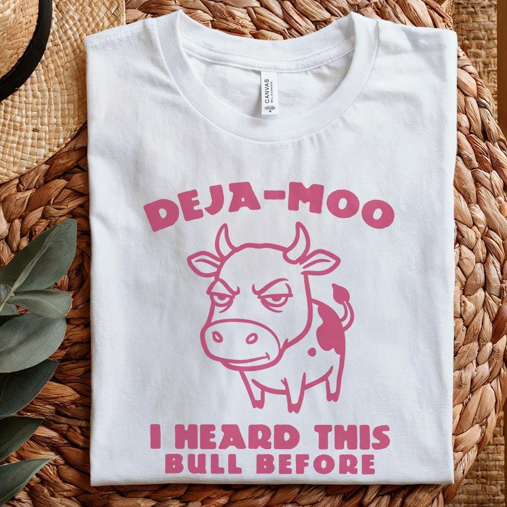 Deja Moo Funny Cow Design PNG, Western Shirt Png - 300 DPI Design for