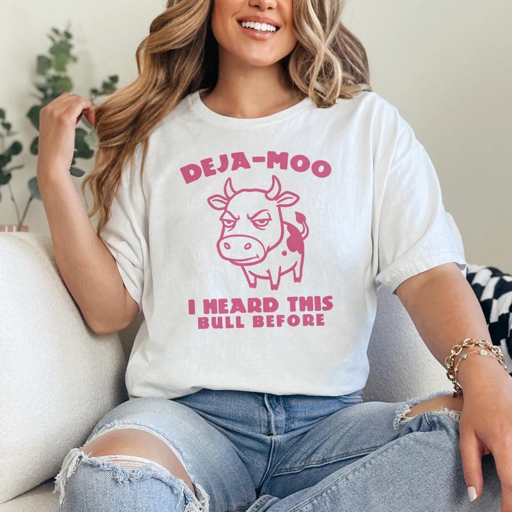 Deja Moo Funny Cow Design PNG, Western Shirt Png - 300 DPI Design for