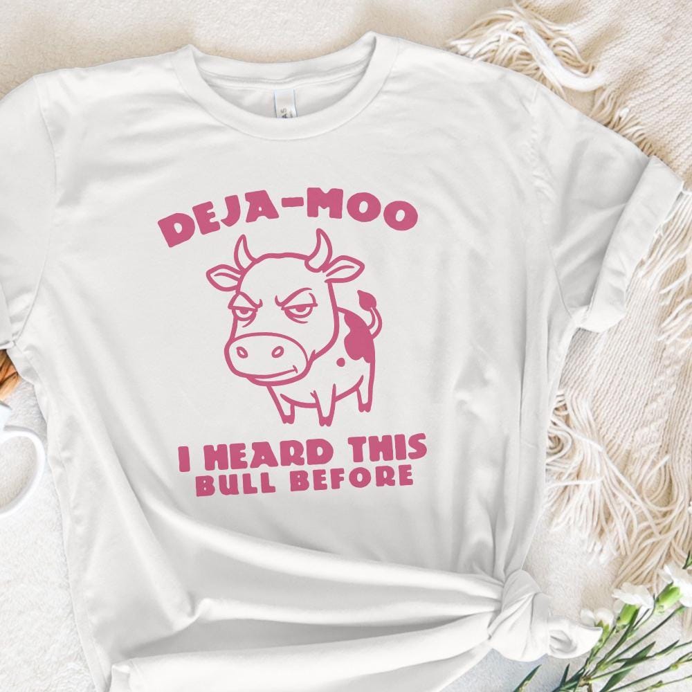 Deja Moo Funny Cow Design PNG, Western Shirt Png - 300 DPI Design for