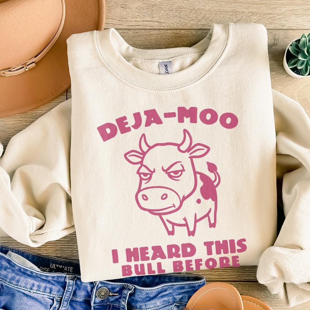 Deja Moo Funny Cow Design PNG, Western Shirt Png - 300 DPI Design for