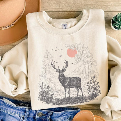 Majestic Deer PNG, Deer Sublimation Print - 300 DPI Design for T-Shirt