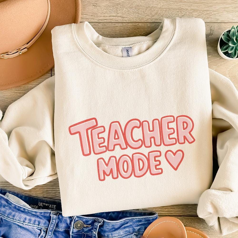 Teacher Mode PNG, Funny Teacher Life Sublimation - 300 DPI Design for