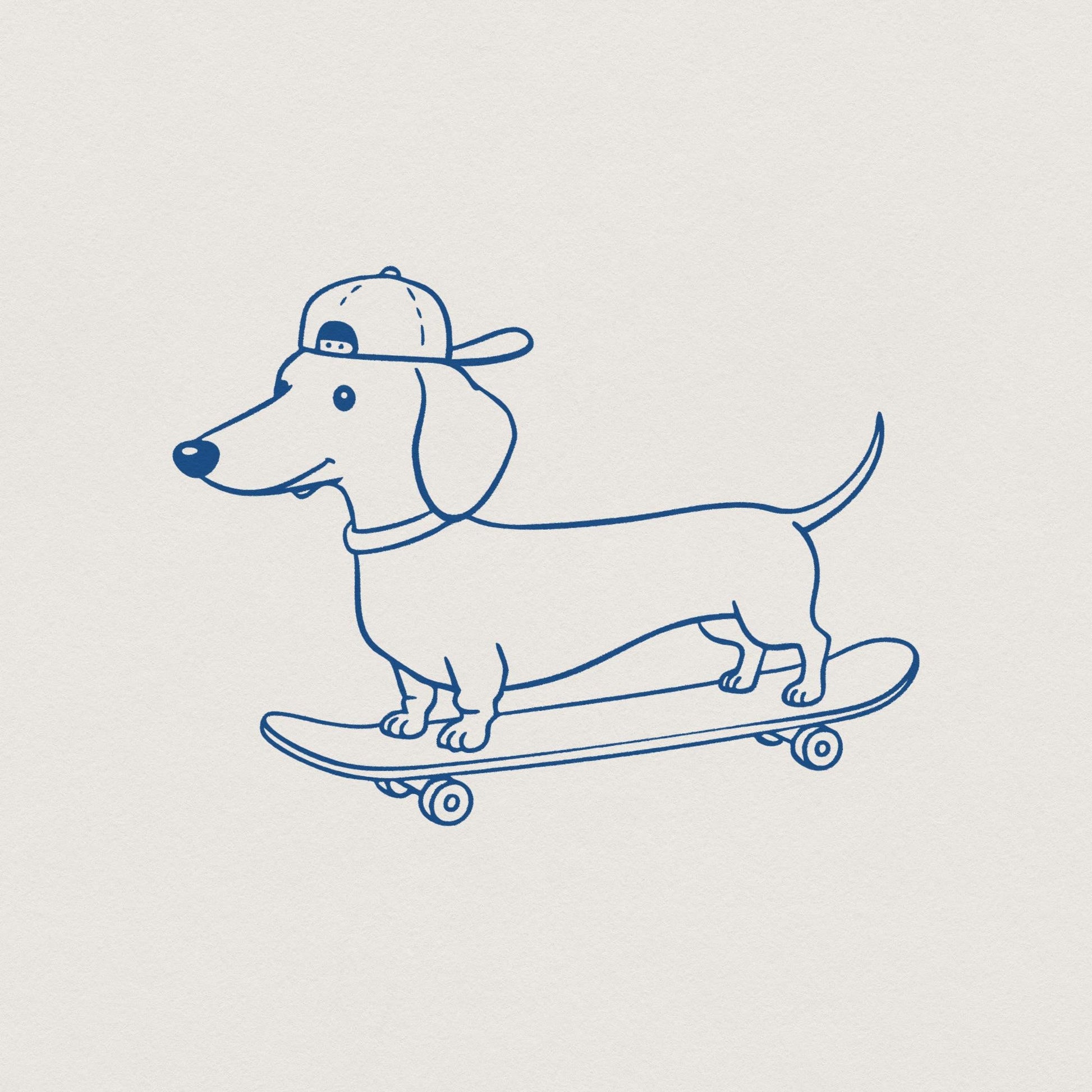 Skateboarding Dog Clipart PNG, Cute Pet Art - 300 DPI Design for T-Shirt