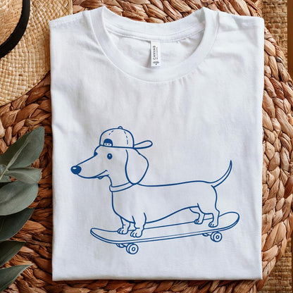 Skateboarding Dog Clipart PNG, Cute Pet Art - 300 DPI Design for T-Shirt