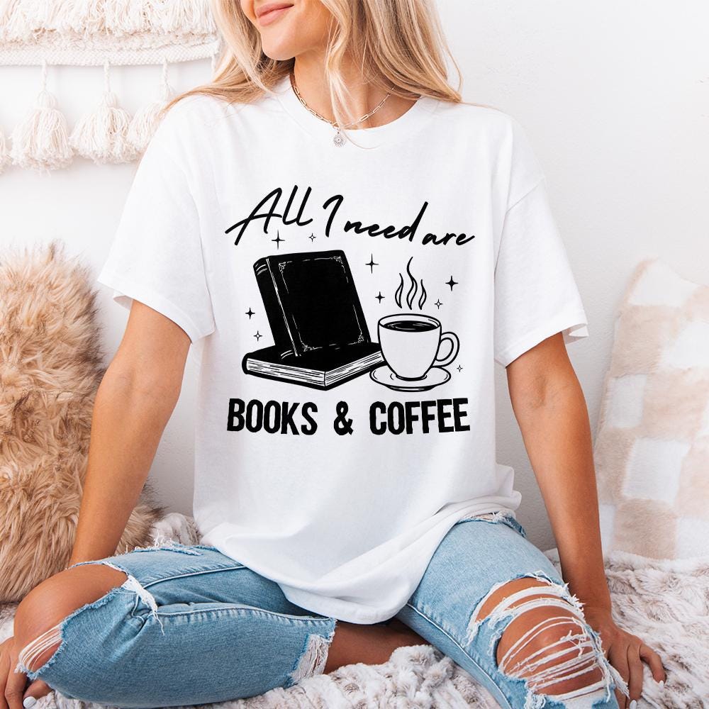 All I Need Is My Book & Coffee PNG, Book Lover PNG - 300 DPI Design for