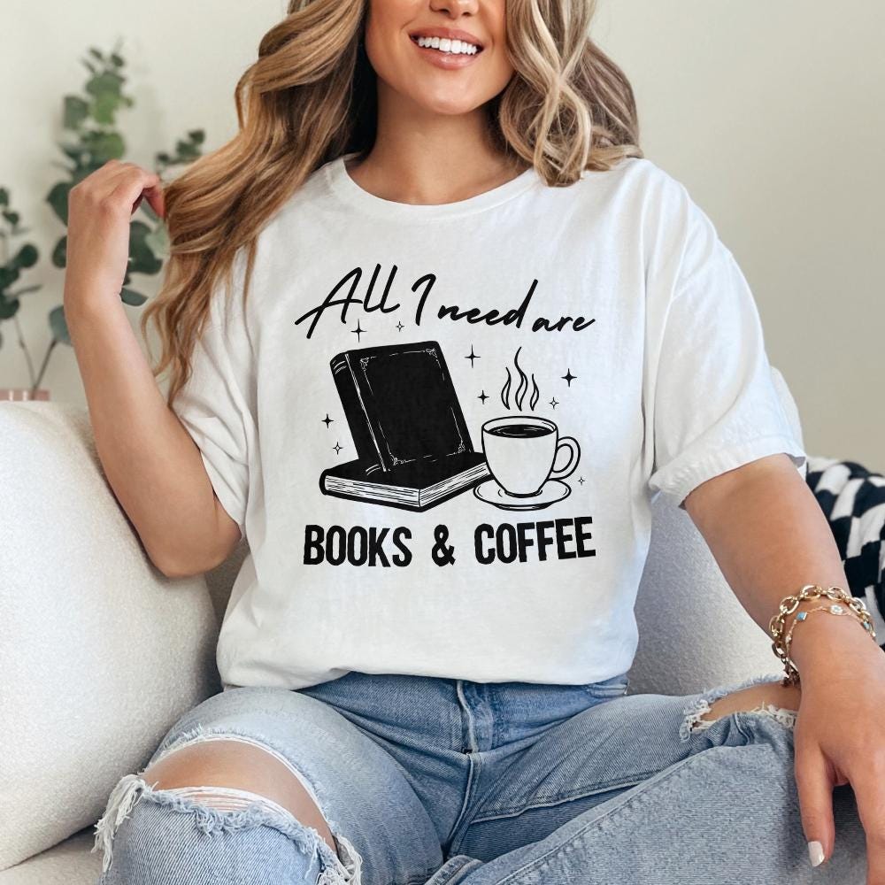 All I Need Is My Book & Coffee PNG, Book Lover PNG - 300 DPI Design for