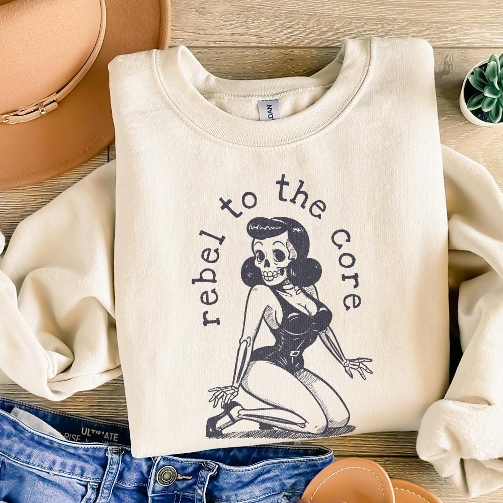 Vintage Pin Up PNG, Halloween Skeleton Clipart - 300 DPI Design for T-Shirt