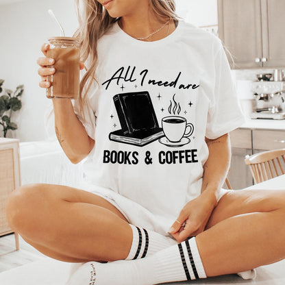 All I Need Is My Book & Coffee PNG, Book Lover PNG - 300 DPI Design for