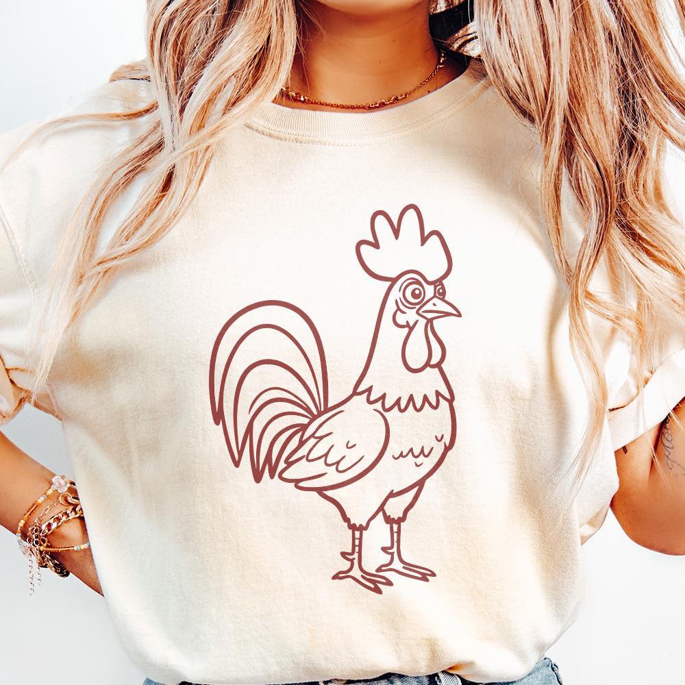 Crazy Chicken PNG, Rooster Clipart - 300 DPI Design for T-Shirt