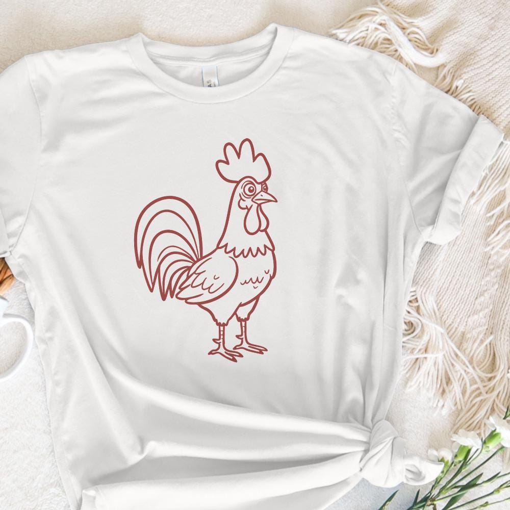 Crazy Chicken PNG, Rooster Clipart - 300 DPI Design for T-Shirt