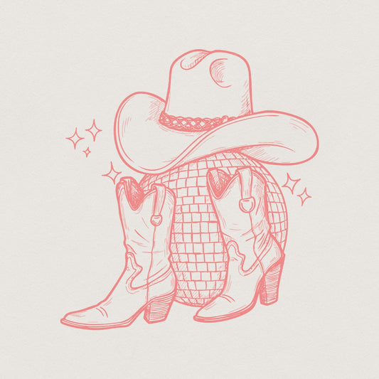 Disco Space Cowgirl PNG, Digital Download - 300 DPI Design for T-Shirt