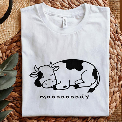 Moody Cow png, Sleepy Cow PNG - 300 DPI Design for T-Shirt