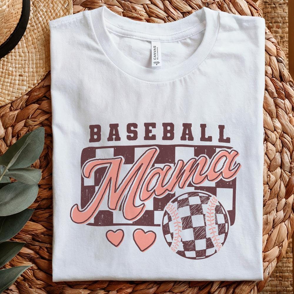 Retro Baseball Mama PNG, Baseball Bow - 300 DPI Design for T-Shirt