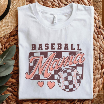 Retro Baseball Mama PNG, Baseball Bow - 300 DPI Design for T-Shirt