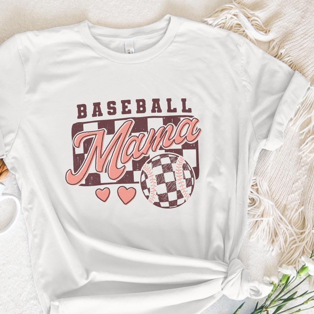 Retro Baseball Mama PNG, Baseball Bow - 300 DPI Design for T-Shirt