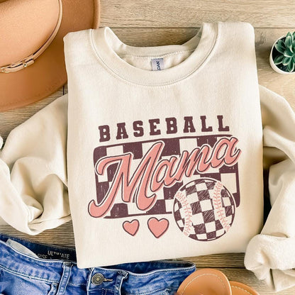 Retro Baseball Mama PNG, Baseball Bow - 300 DPI Design for T-Shirt