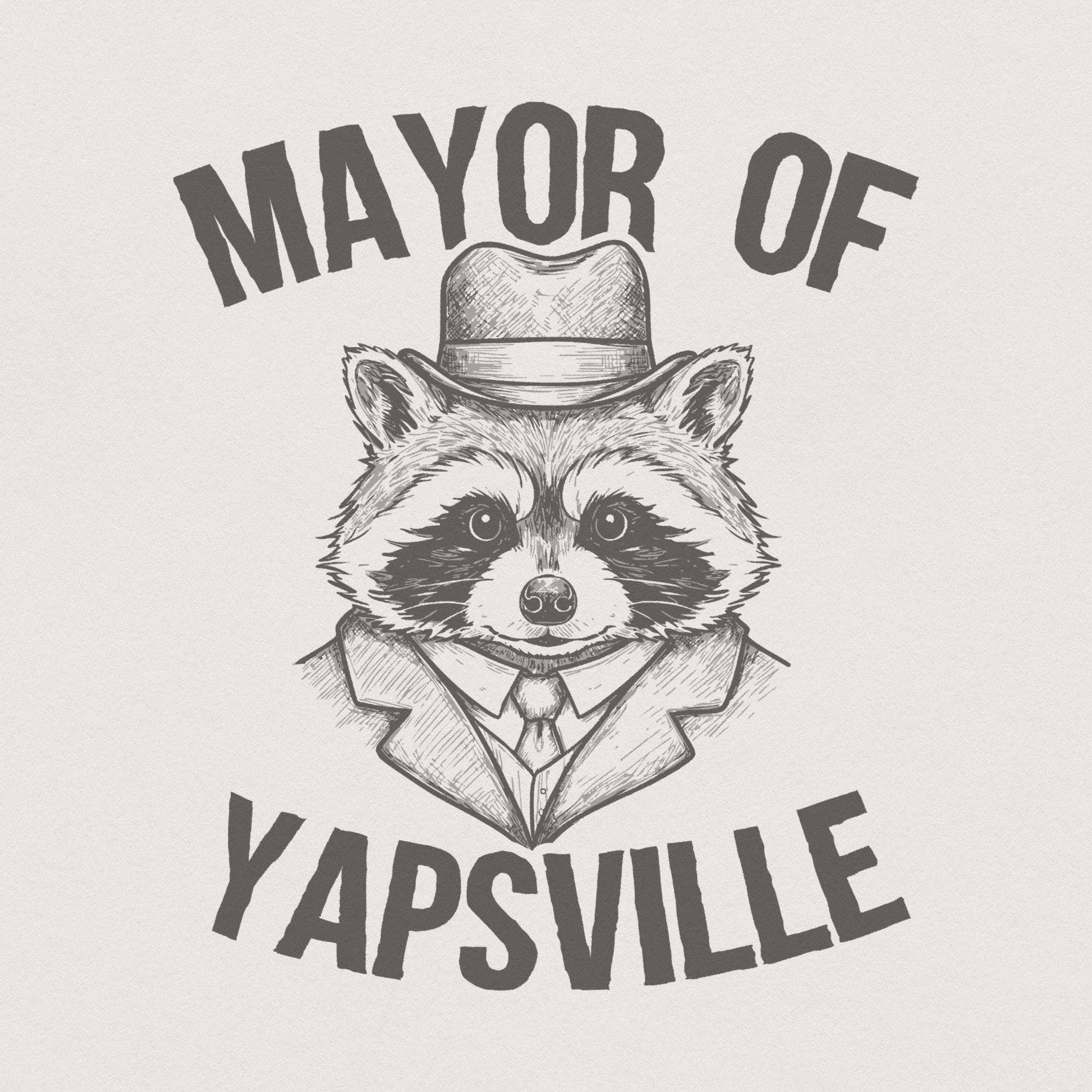 Mayor Of Yapsville PNG, Vintage Raccoon Funny Quote - 300 DPI Design for