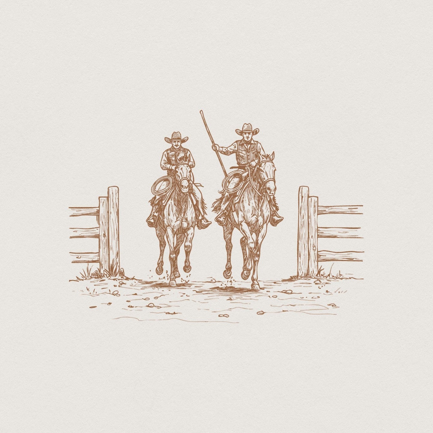 Western Cowboy Vintage Retro PNG, Transparent Graphic Digital Download -